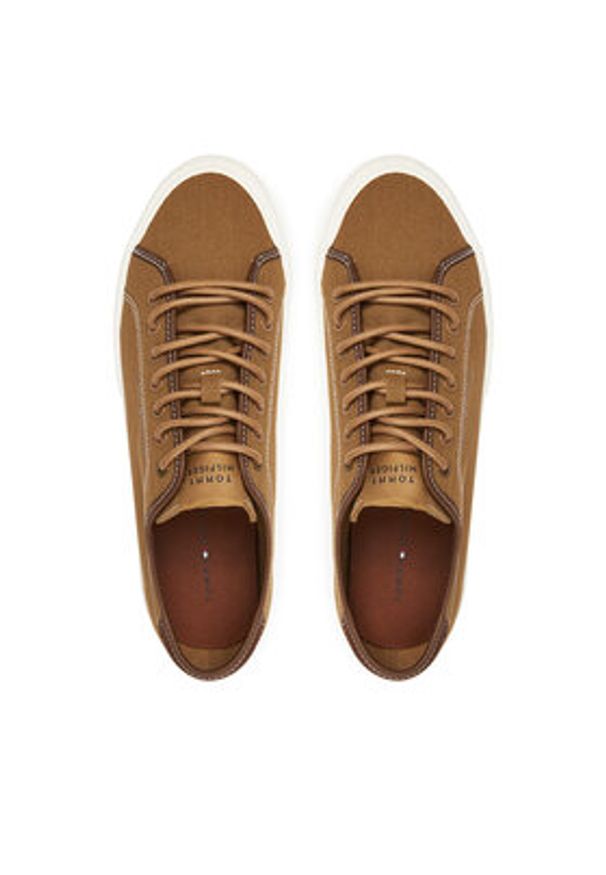 TOMMY HILFIGER - Tommy Hilfiger Tenisówki Hi Vulc Street Canvas FM0FM05515 Brązowy. Kolor: brązowy. Materiał: materiał. Styl: street