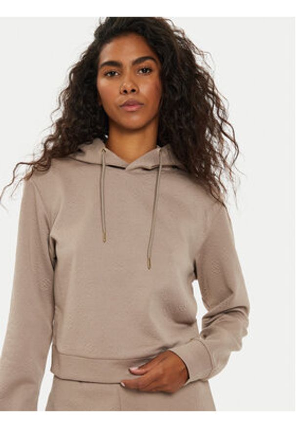Guess Bluza V4BQ02 KCHR2 Beżowy Regular Fit. Kolor: beżowy. Materiał: syntetyk