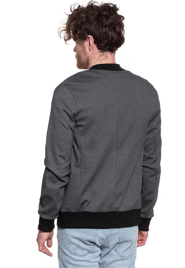 Selected - SELECTED HOMME SLHJUAN BOMBER SWEAT JACKET MĘSKA KURTKA PRZEJŚCIOWA BLACK 16070483