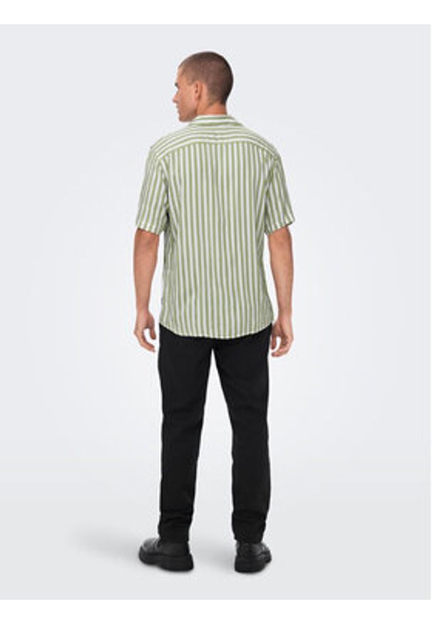 Only & Sons Koszula 22013267 Zielony Regular Fit. Kolor: zielony. Materiał: wiskoza