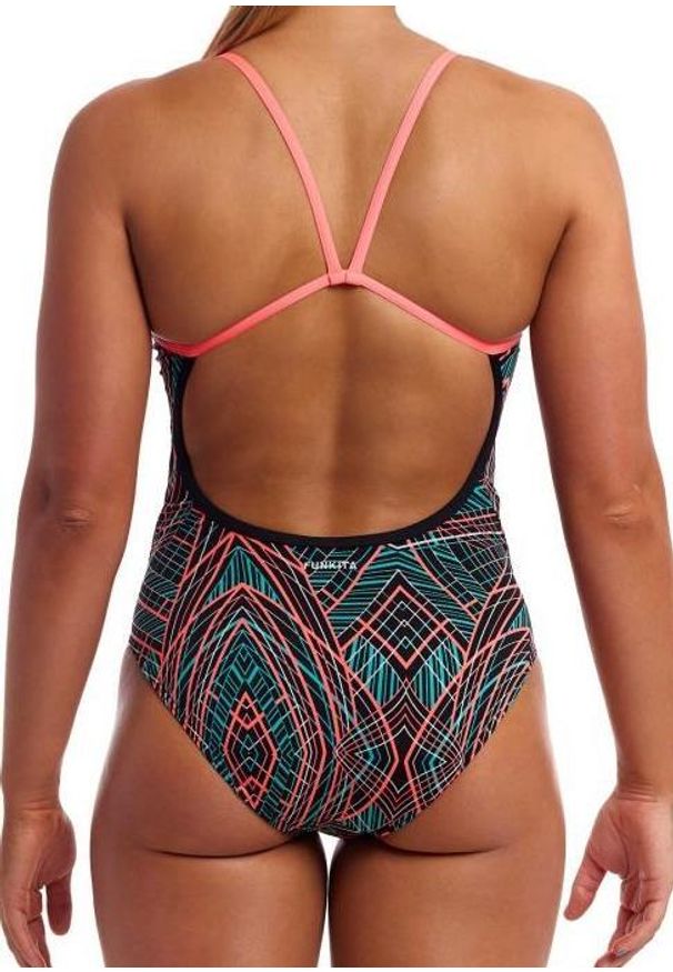 Strój do pływania menstruacyjny FUNKITA Spiro Mint - Swim Secure Single Strap. Kolor: wielokolorowy