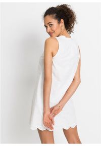 Sukienka z ażurowym haftem bonprix biały. Kolor: biały. Wzór: ażurowy, haft #4