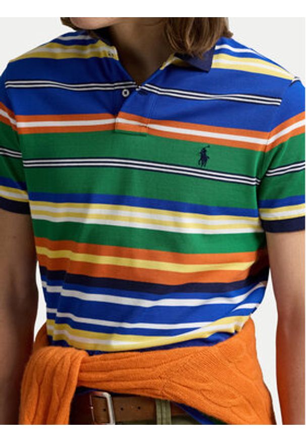Polo Ralph Lauren Polo 710963480002 Kolorowy Custom Fit. Typ kołnierza: polo. Materiał: bawełna. Wzór: kolorowy