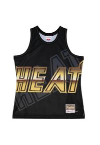 Mitchell & Ness - Tank top Miami Heat NBA Big Face 4.0 Fashion. Kolor: czarny. Długość rękawa: bez rękawów. Sport: koszykówka #1