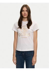 Guess T-Shirt Stacie V4BI00 I3Z14 Biały Regular Fit. Kolor: biały. Materiał: bawełna