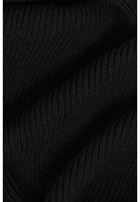 Karl Lagerfeld - KARL LAGERFELD Czarny damski szalik Knit Scarf. Kolor: czarny. Materiał: materiał, poliester, bawełna. Styl: elegancki