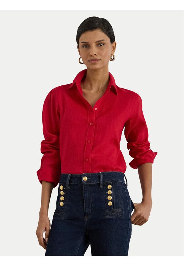 Lauren Ralph Lauren - LAUREN RALPH LAUREN Koszula 200782777073 Czerwony Relaxed Fit. Kolor: czerwony. Materiał: len