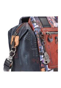 Granatowa Torebka Damska Glamour Kuferek Anekke. Kolor: niebieski. Wzór: kolorowy. Materiał: skórzane. Styl: glamour #5