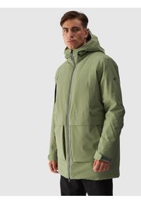 4f - 4F Parka przejściowa membrana 8000 męska - khaki M. Okazja: na co dzień. Typ kołnierza: kaptur. Kolor: wielokolorowy, brązowy, oliwkowy. Materiał: materiał, tkanina, poliester, syntetyk, dzianina. Sezon: zima. Styl: casual, sportowy #2