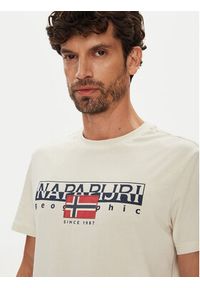 Napapijri T-Shirt S-Aylmer NP0A4HTO Beżowy Regular Fit. Kolor: beżowy. Materiał: bawełna