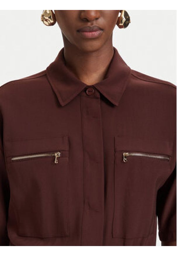 Patrizia Pepe Kombinezon 2T0099/A573-B887 Brązowy ciemny Regular Fit. Kolor: brązowy. Materiał: wiskoza