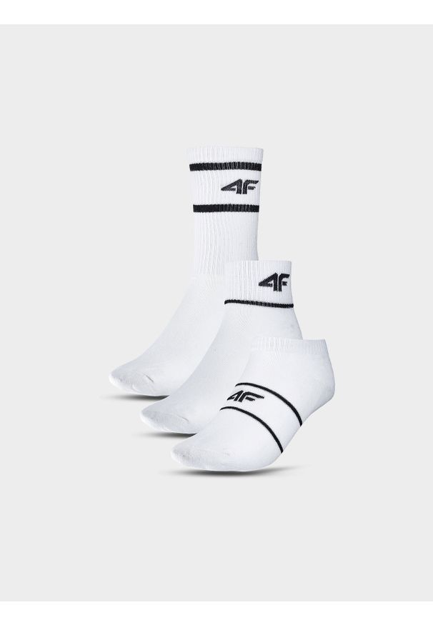 4f - 4F Skarpetki casual (3-pack) dziecięce - multikolor 35-37. Kolor: wielokolorowy. Materiał: bawełna, włókno, materiał, poliamid