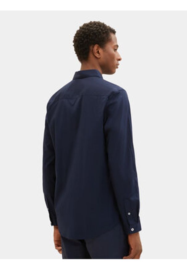 Tom Tailor Koszula 1037435 Granatowy Regular Fit. Kolor: niebieski. Materiał: bawełna