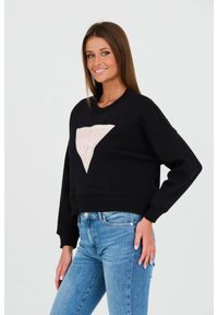 Guess - GUESS Czarna damska krótka bluza, Rozmiar L. Kolor: czarny. Długość: krótkie #3