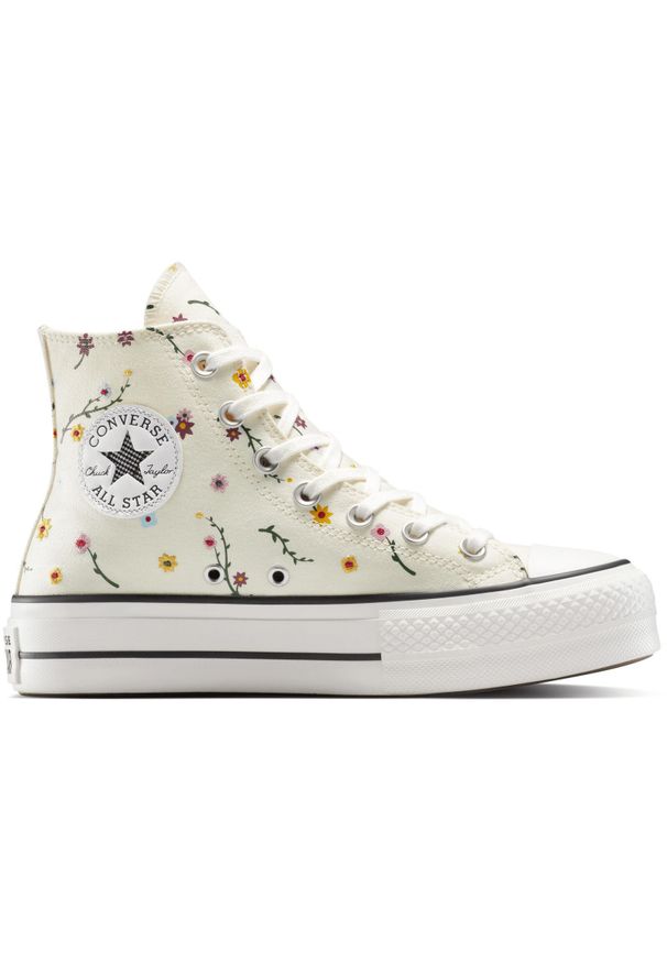 Buty sportowe damskie Converse Chuck Taylor All Star Lift. Kolor: biały. Materiał: materiał. Styl: sportowy