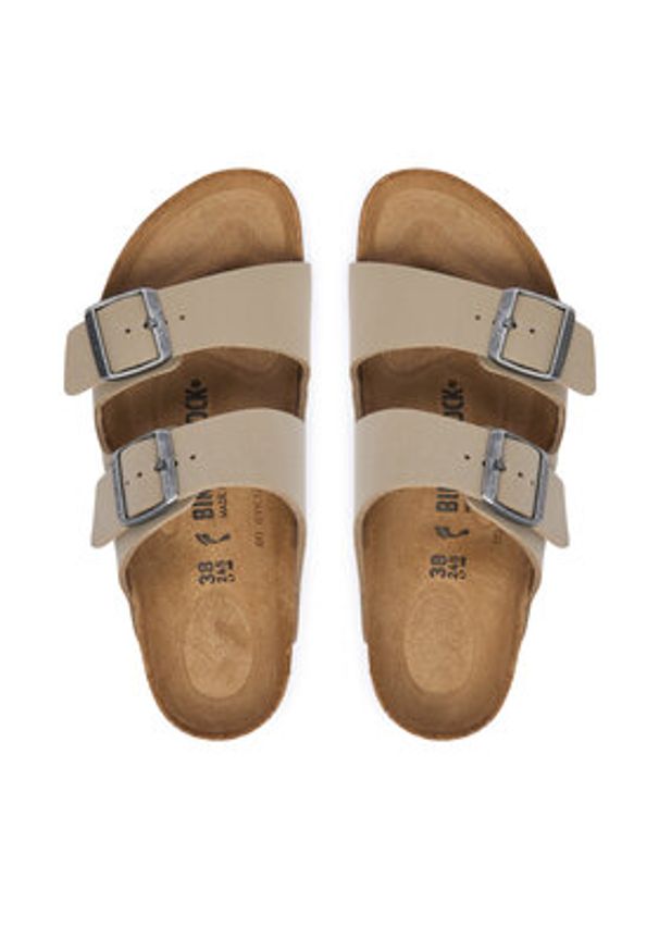 Birkenstock Klapki Arizona Bf 1033132 Khaki. Kolor: brązowy. Materiał: skóra