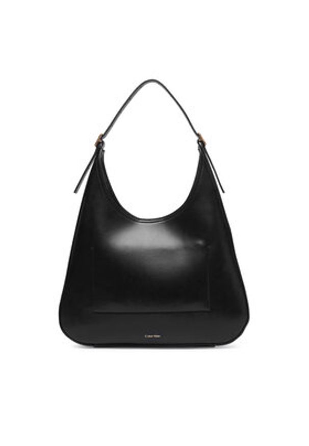 Calvin Klein Torebka Ck Medium Shoulder Bag LV04F3522G Czarny. Kolor: czarny. Materiał: skórzane