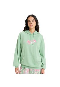 Roxy - Bluza z kapturem dla Kobiety HIBISCUS HEART Zielony. Typ kołnierza: kaptur. Kolor: zielony. Materiał: materiał, poliester, bawełna. Długość rękawa: długi rękaw. Długość: długie. Sezon: zima