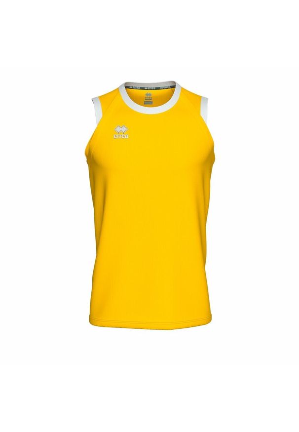 ERREA - Dziecięcy tank top Errea Dayton. Kolor: żółty, biały, wielokolorowy. Materiał: skóra. Wzór: kolorowy. Sport: koszykówka