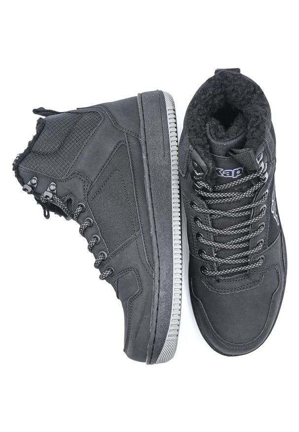 Buty męskie sportowe ocieplane Kappa SHAB FUR. Kolor: czarny. Materiał: materiał, syntetyk. Sport: turystyka piesza