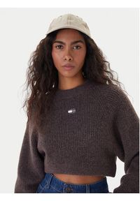 Tommy Jeans Sweter Badge DW0DW22024 Brązowy Regular Fit. Kolor: brązowy. Materiał: syntetyk #2