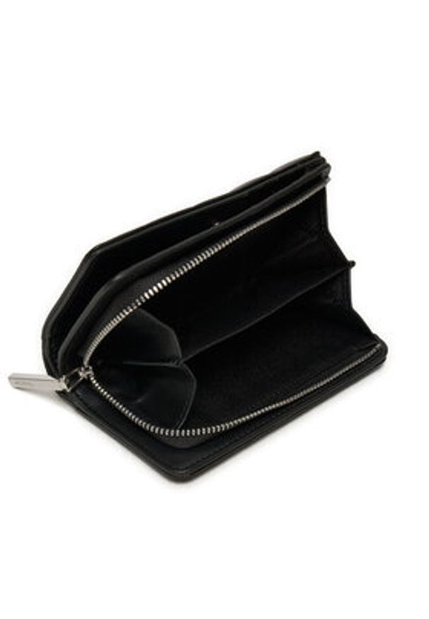 Calvin Klein Duży Portfel Damski Line Quilt Medium Bifold K60K612828 Czarny. Kolor: czarny. Materiał: skóra