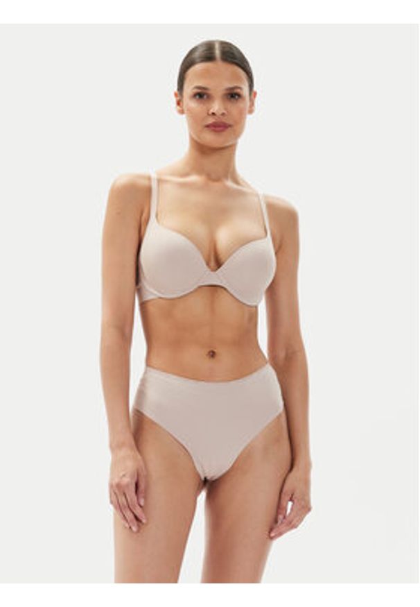 TOMMY HILFIGER - Tommy Hilfiger Biustonosz push-up UW0UW05211 Beżowy. Kolor: beżowy. Materiał: syntetyk. Rodzaj stanika: push-up