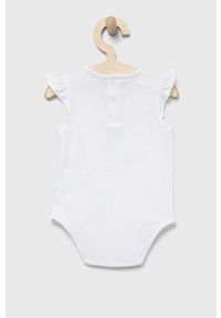 Guess komplet niemowlęcy kolor biały. Kolor: biały. Materiał: bawełna, dzianina. Wzór: nadruk #3