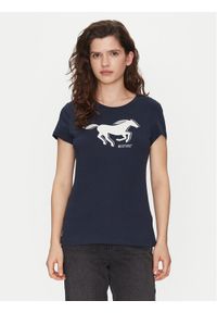 Mustang T-Shirt Loa 1016136 Granatowy Slim Fit. Kolor: niebieski. Materiał: bawełna #1