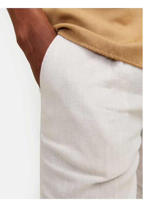 Jack & Jones - Jack&Jones Szorty materiałowe Jpstace 12252992 Biały Tapered Fit. Kolor: biały. Materiał: len, bawełna