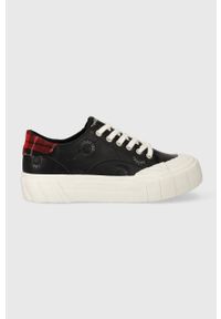 Desigual sneakersy kolor czarny 23WSKP11.2000. Nosek buta: okrągły. Zapięcie: sznurówki. Kolor: czarny. Materiał: włókno, materiał #1