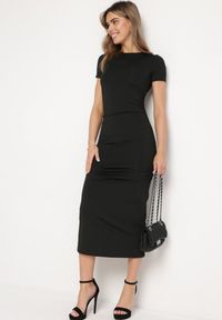 Born2be - Czarna Sukienka Oreitheis. Kolor: czarny. Długość rękawa: krótki rękaw. Wzór: aplikacja, jednolity, gładki. Typ sukienki: sportowe. Styl: elegancki, sportowy. Długość: mini #5