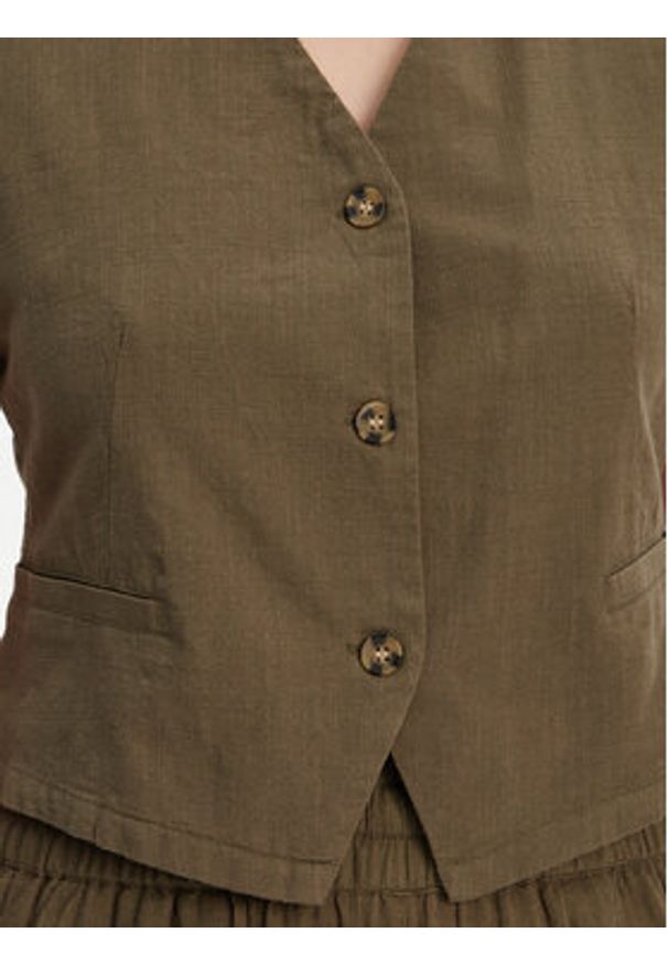 Vero Moda Kamizelka garniturowa Caia 10333795 Zielony Regular Fit. Kolor: zielony. Materiał: bawełna