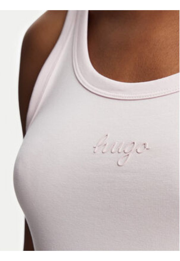 Hugo - HUGO Top Damatank 50572293 Różowy jasny Slim Fit. Kolor: różowy. Materiał: bawełna