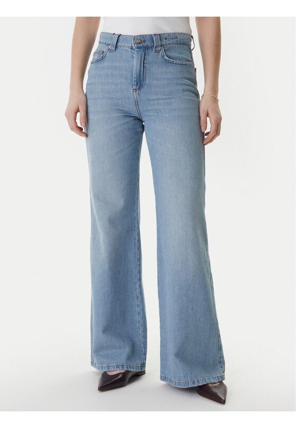 Marella Jeansy 2613181014 Niebieski Wide Leg. Kolor: niebieski