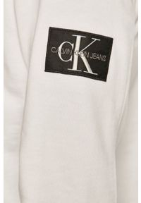 Calvin Klein Jeans bluza bawełniana J30J314035.4891 męska kolor biały gładka. Okazja: na co dzień. Kolor: biały. Materiał: bawełna. Wzór: gładki. Styl: casual #5
