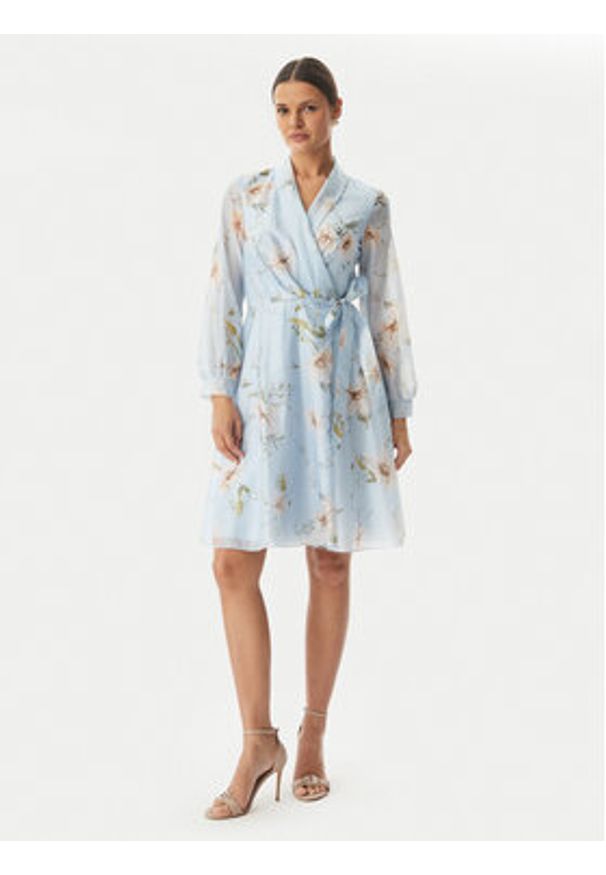 Rinascimento Sukienka koktajlowa CFC0128000003 Niebieski jasny Regular Fit. Kolor: niebieski. Materiał: lyocell. Styl: wizytowy