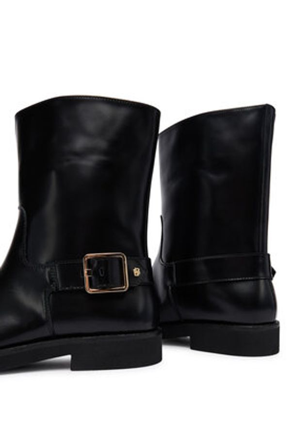 BOSS Botki Eleri 50548759 Czarny. Kolor: czarny. Materiał: skóra