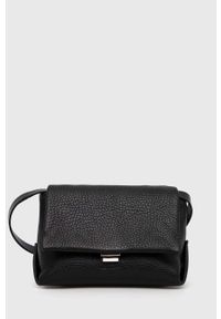 TIGER OF SWEDEN - Tiger Of Sweden torebka skórzana kolor czarny. Kolor: czarny. Materiał: skórzane. Rodzaj torebki: na ramię #1