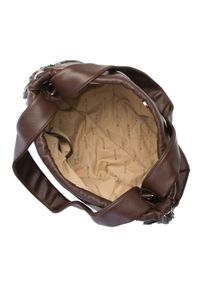 Wittchen - Torebka worek z chwostami. Kolor: brązowy. Wzór: kropki. Dodatki: z frędzlami. Materiał: skórzane. Styl: boho. Rodzaj torebki: na ramię #5