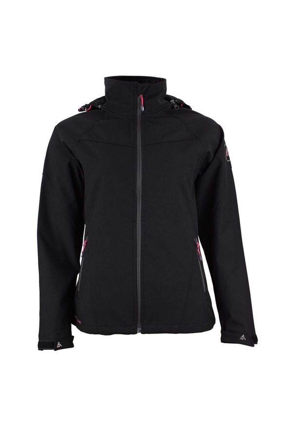 PEAK MOUNTAIN - Kurtka damska Peak Mountain Softshell Acelsiorunn. Typ kołnierza: kołnierzyk stójkowy. Kolor: czarny. Materiał: softshell
