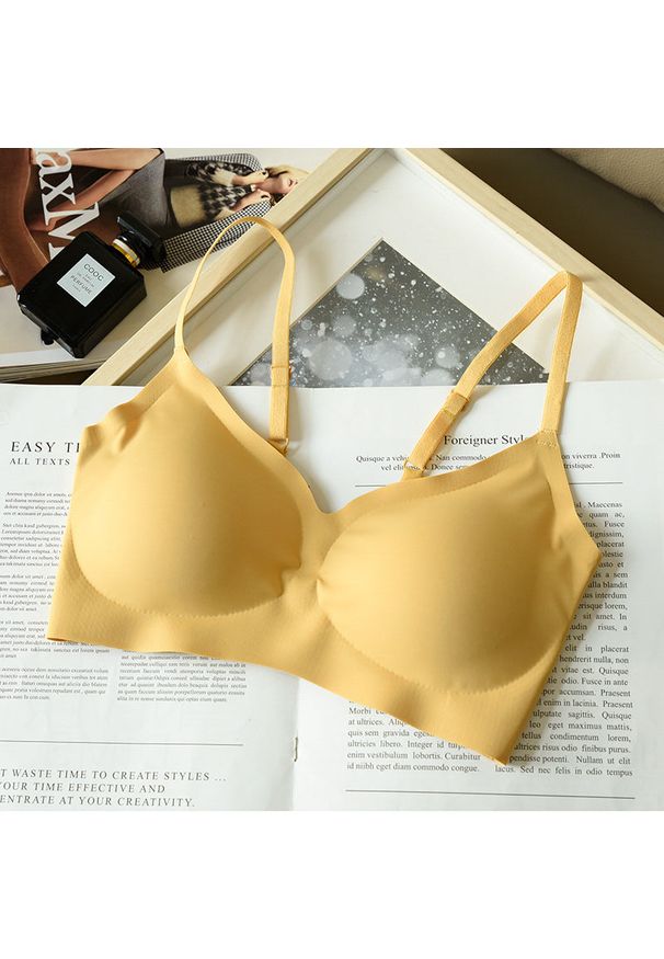 Intica - Biustonosz piankowy bez fiszbin z regulowanymi ramiączkami Anastassiya. Kolor: żółty. Materiał: materiał