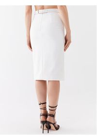 Elisabetta Franchi Spódnica ołówkowa GO-027-32E2-V390 Biały Slim Fit. Kolor: biały. Materiał: syntetyk