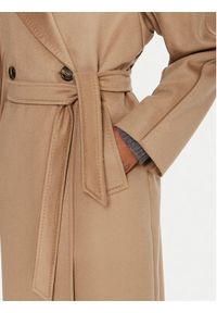 Weekend Max Mara Płaszcz wełniany Resina 2525016102 Beżowy Regular Fit. Kolor: beżowy. Materiał: wełna