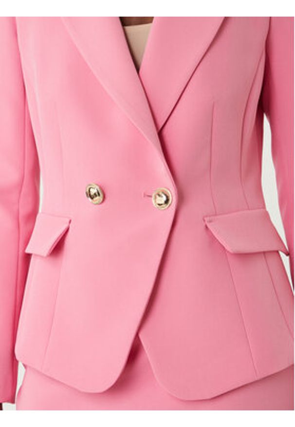 Rinascimento Marynarka CFC0128643003 Różowy Regular Fit. Kolor: różowy. Materiał: syntetyk