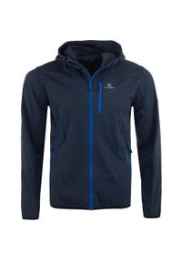 ZUMBA WEAR - Męska Kurtka Softshell Athl. DPT Agar Navy - Wiatroodporna i Elastyczna. Kolor: niebieski. Materiał: softshell. Sport: turystyka piesza