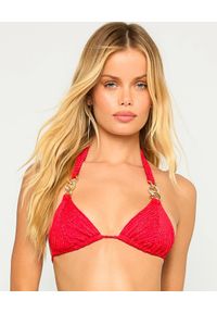 BEACH BUNNY - Czerwony top od bikini Tatum. Kolor: czerwony. Materiał: tkanina. Wzór: paski