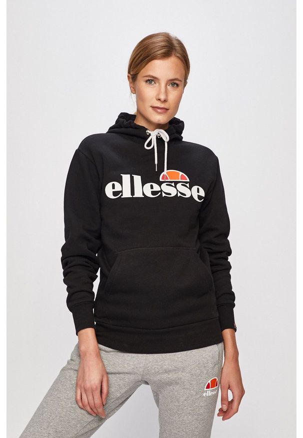 Ellesse - Bluza. Okazja: na co dzień. Kolor: czarny. Wzór: nadruk. Styl: casual