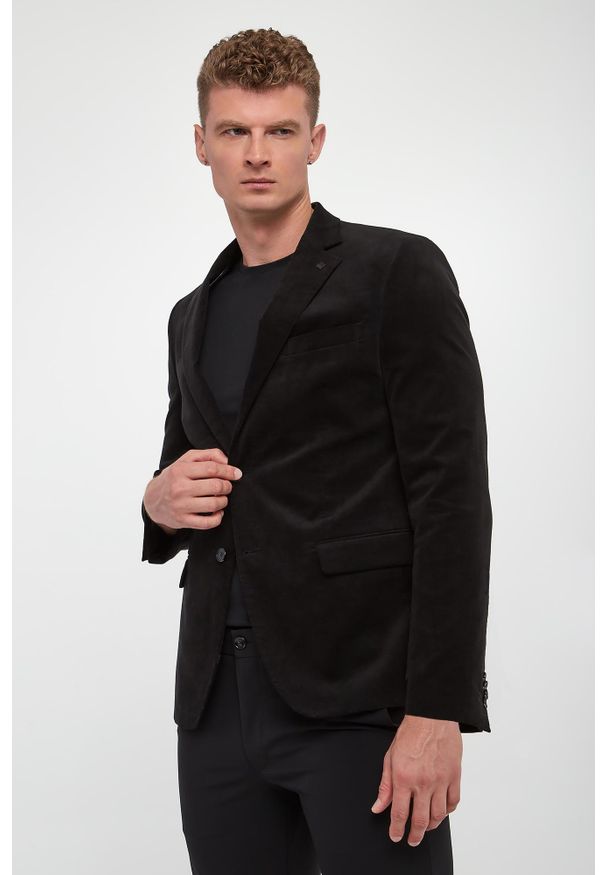 Karl Lagerfeld - Marynarka męska welurowa KARL LAGERFELD. Materiał: welur