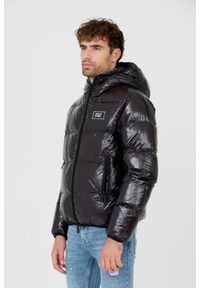 DSQUARED2 Czarna męska puchowa kurtka Puff Kaban, Rozmiar 56. Kolor: czarny. Materiał: puch